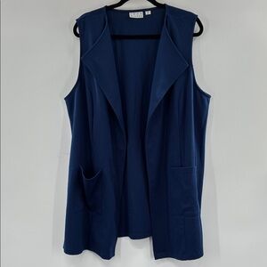 3For$20 Joan Rivers Navy Sleeveless Vest w/ Pockets size 1X